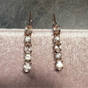Morganite & Zircon Rose Gold Dangle Earrings